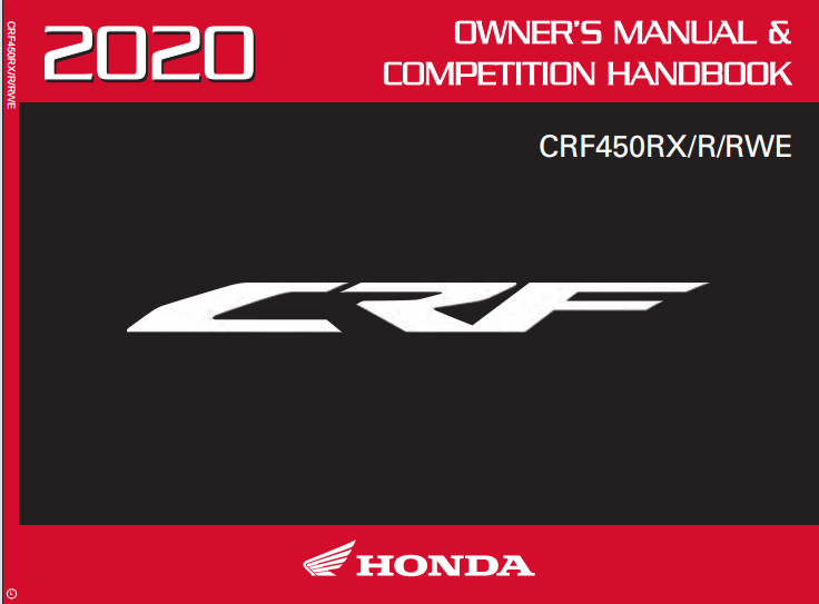 本田2020HONDACRF450RX_CRF450R维修手册插图