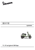 简体中文版2021-2023比亚乔Sei Giorni 300维修手册GTS300韦士柏Vespa300