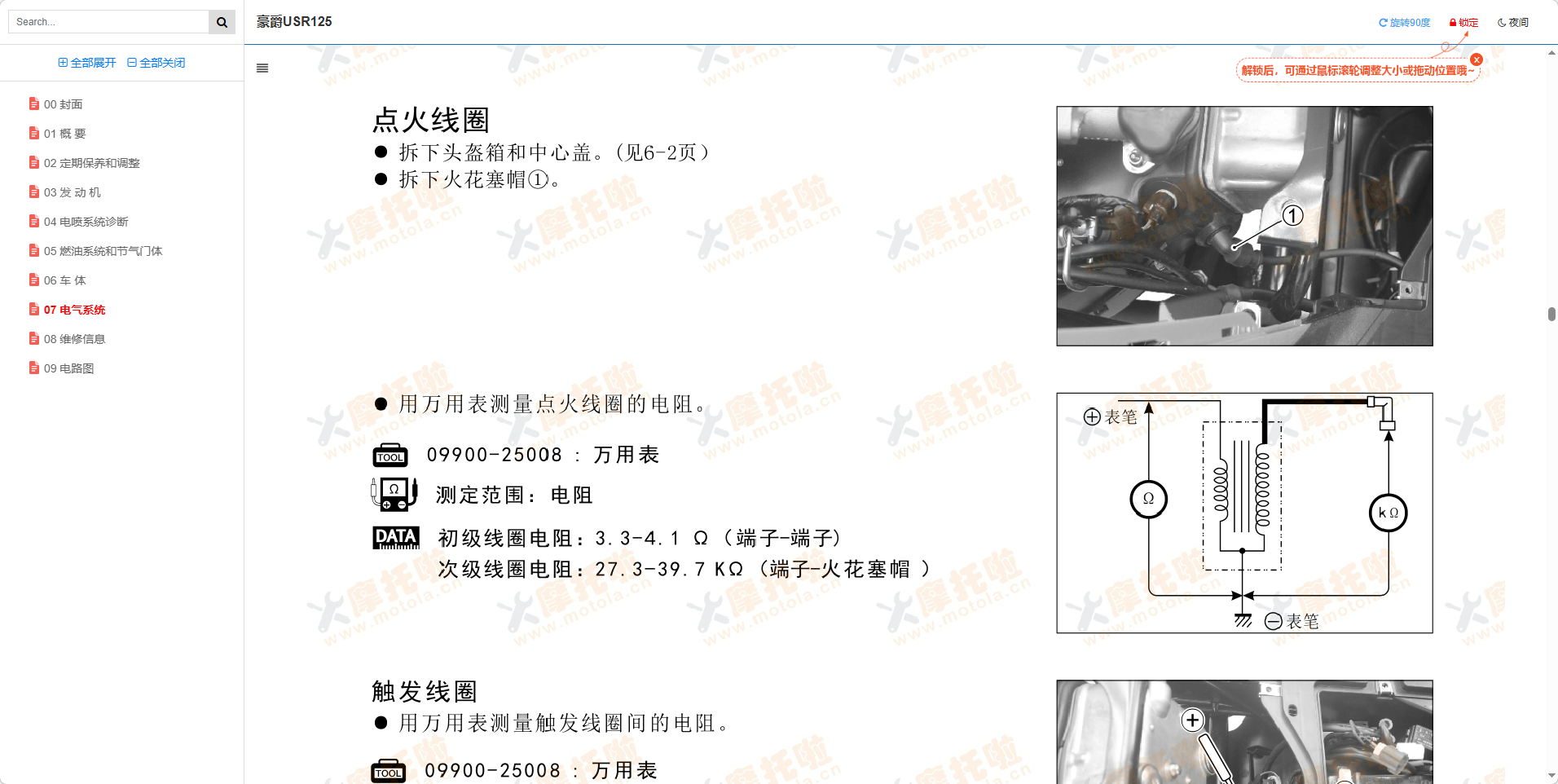 豪爵USR125维修手册插图8