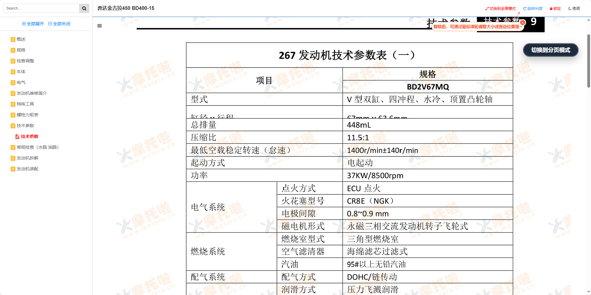 奔达金吉拉450维修手册BD400-15插图3