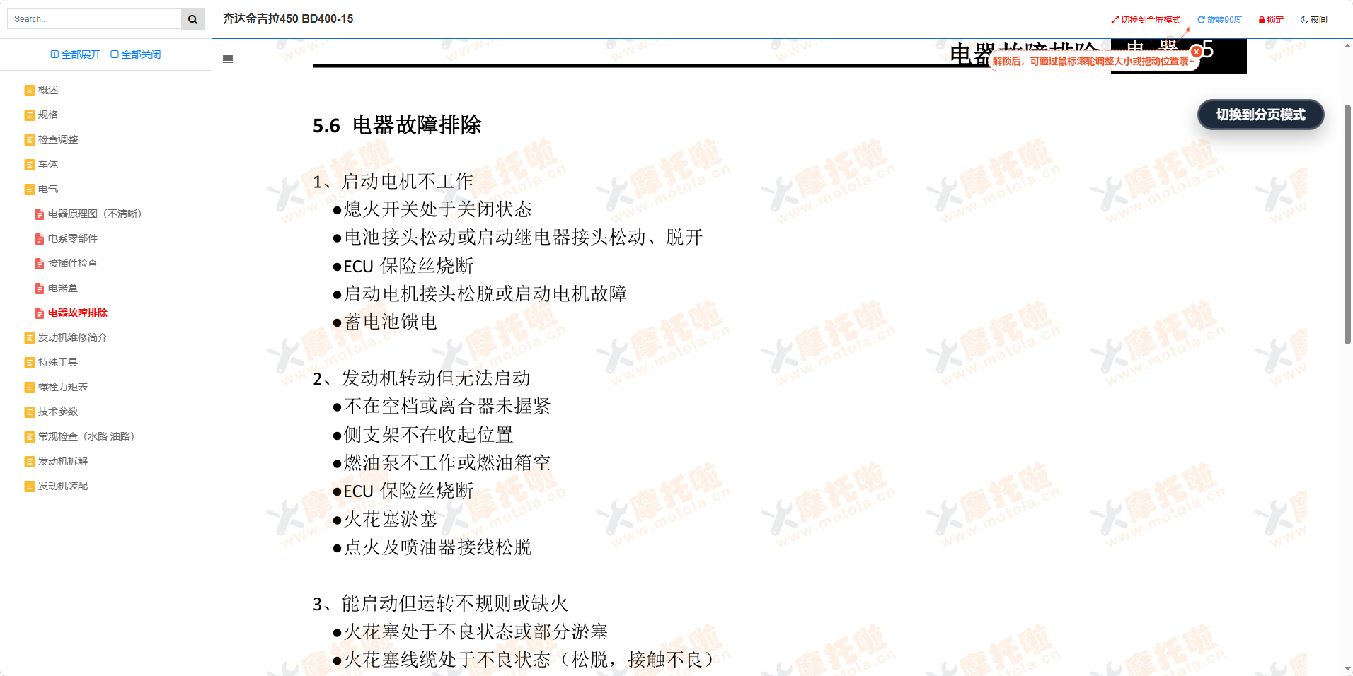 奔达金吉拉450维修手册BD400-15插图2