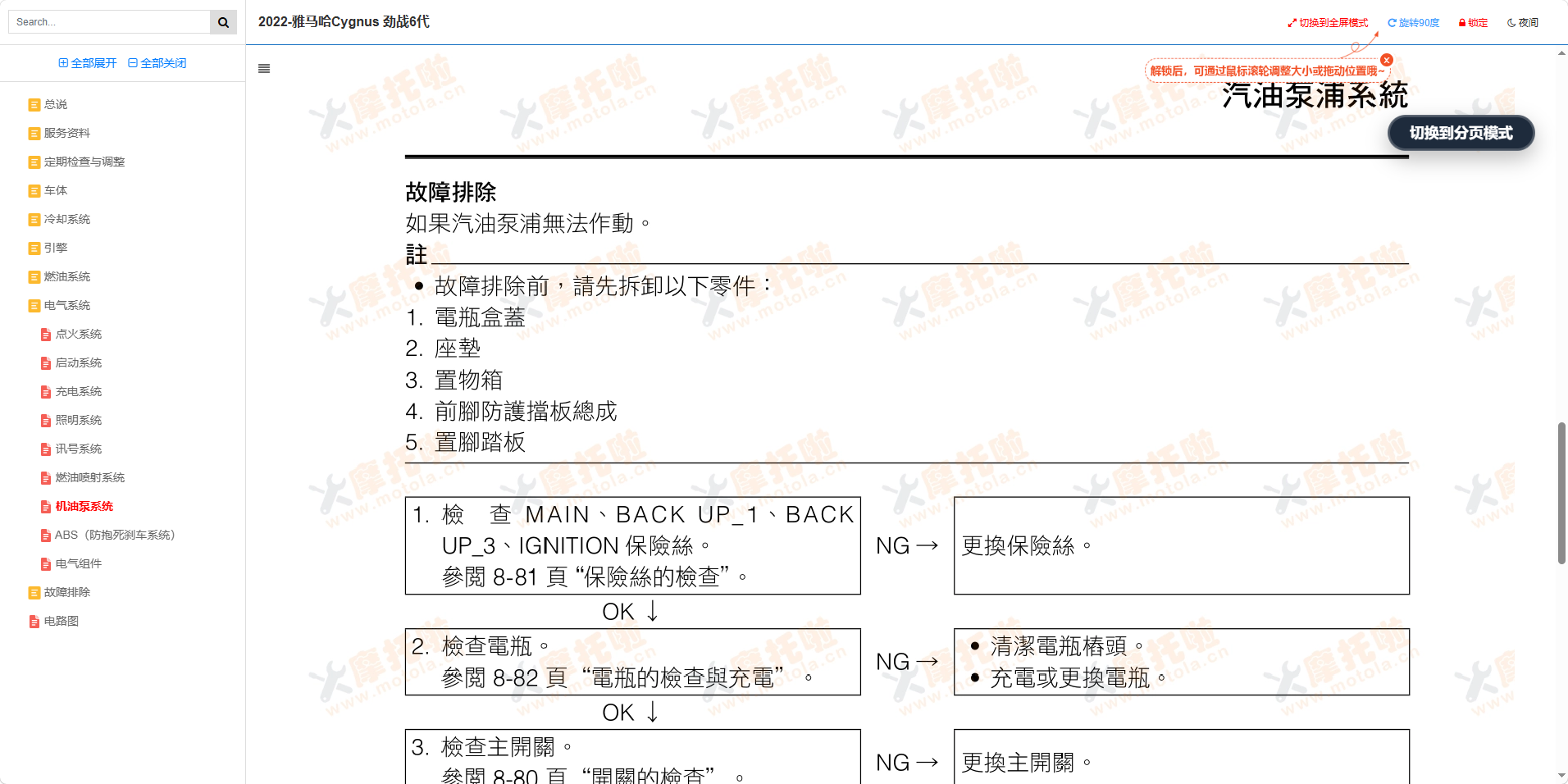 六代雅马哈CYGNUS-X125维修手册山叶劲战六代目GQR125AD插图7 六代雅马哈CYGNUS-X125维修手册山叶劲战六代目GQR125AD插图7