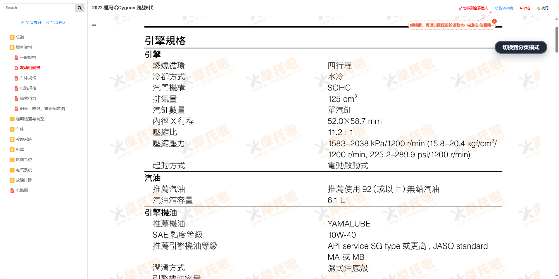 六代雅马哈CYGNUS-X125维修手册山叶劲战六代目GQR125AD插图2 六代雅马哈CYGNUS-X125维修手册山叶劲战六代目GQR125AD插图2