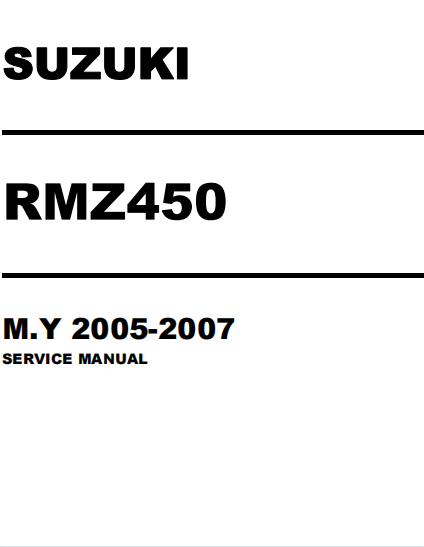 Suzuki2005-2007Rmz450维修手册插图