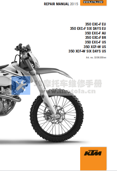 2015KTM350EXC,350XCFEXC350维修手册插图