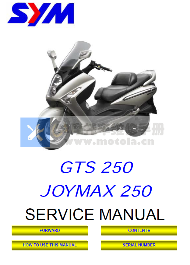 Sym三阳Joymax250GTS250维修手册插图