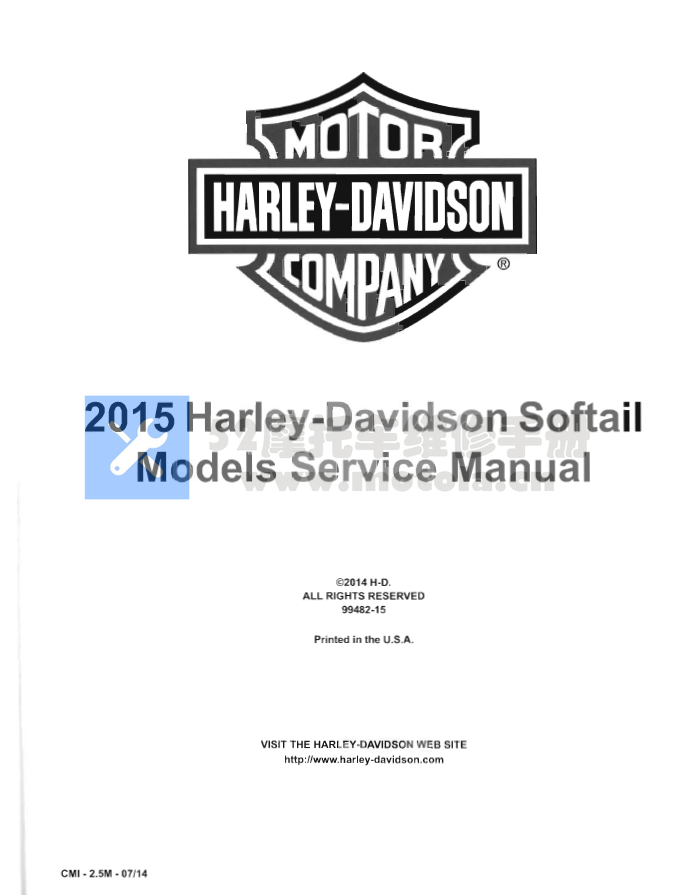 2015哈雷戴维森softail车系维修手册软尾车系插图