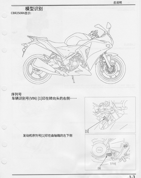 简体中文版2011本田CBR250R维修手册插图1