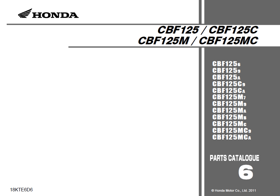 本田CBF125零件目录零件分解图hondacbf125插图