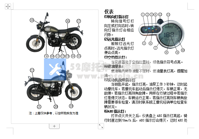 QJMOTOR钱江逸250用户手册用户使用说明书含电路图QJ250-9中文说明书正文（赛福ABS）插图