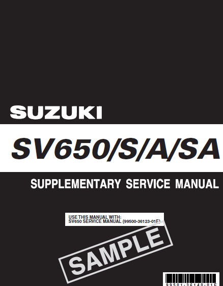 1998-2009 铃木SV650SA服务维修手册