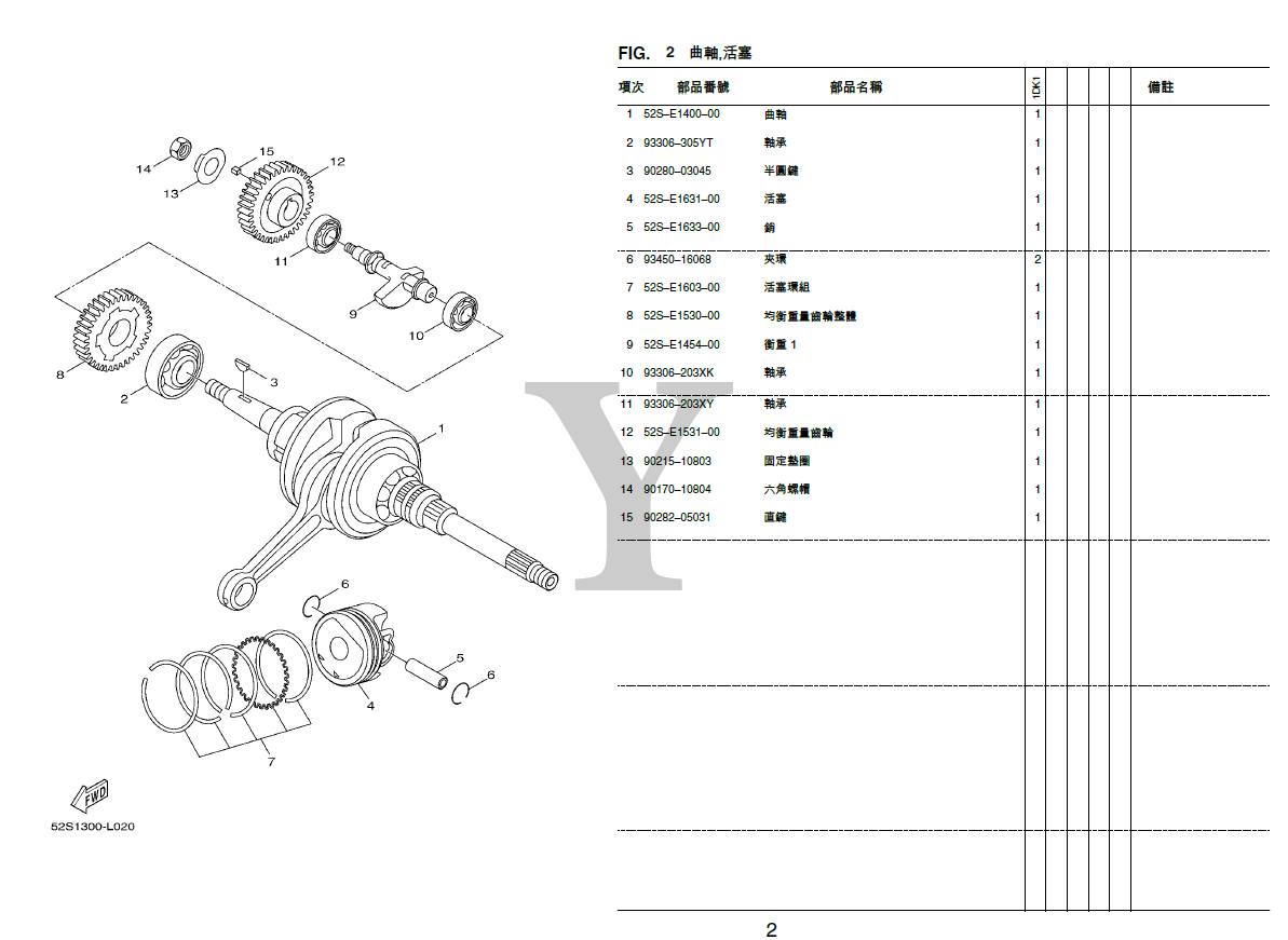 雅马哈SMAX155S-MAX155XC155零件手冊插图1