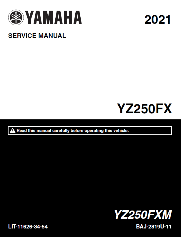 2021雅马哈YZ250FX维修手册插图