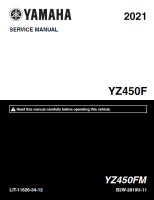 2021雅马哈YZ450F工厂版维修手册Monster Energy雅马哈赛车版