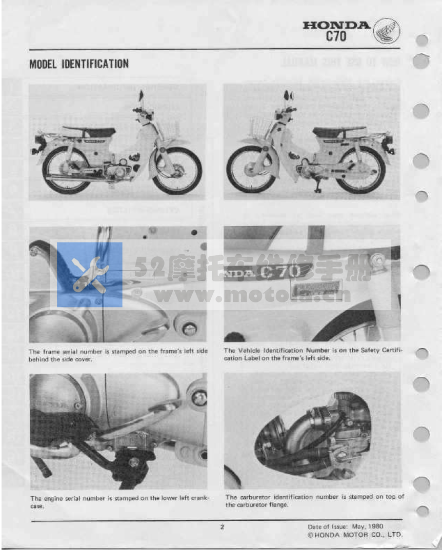 1980-1982本田幼兽c70维修手册插图2