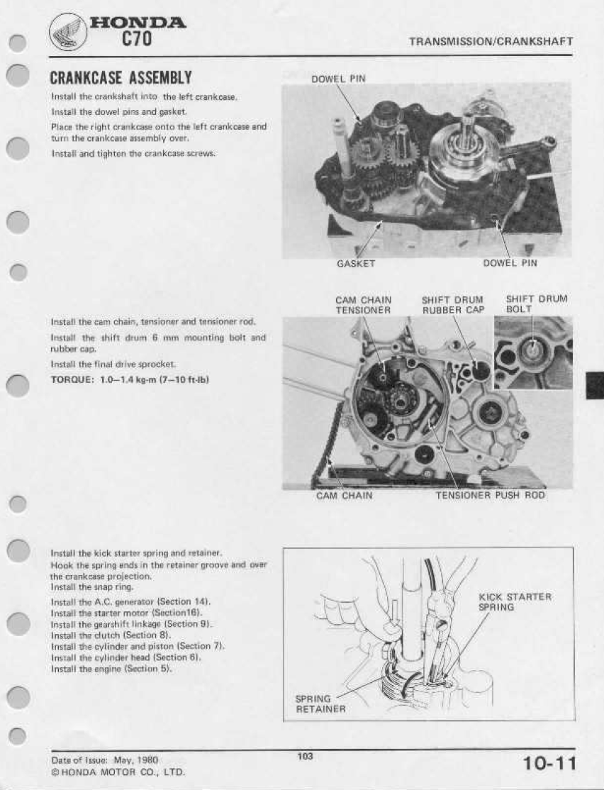 1980-1982本田幼兽c70维修手册插图4