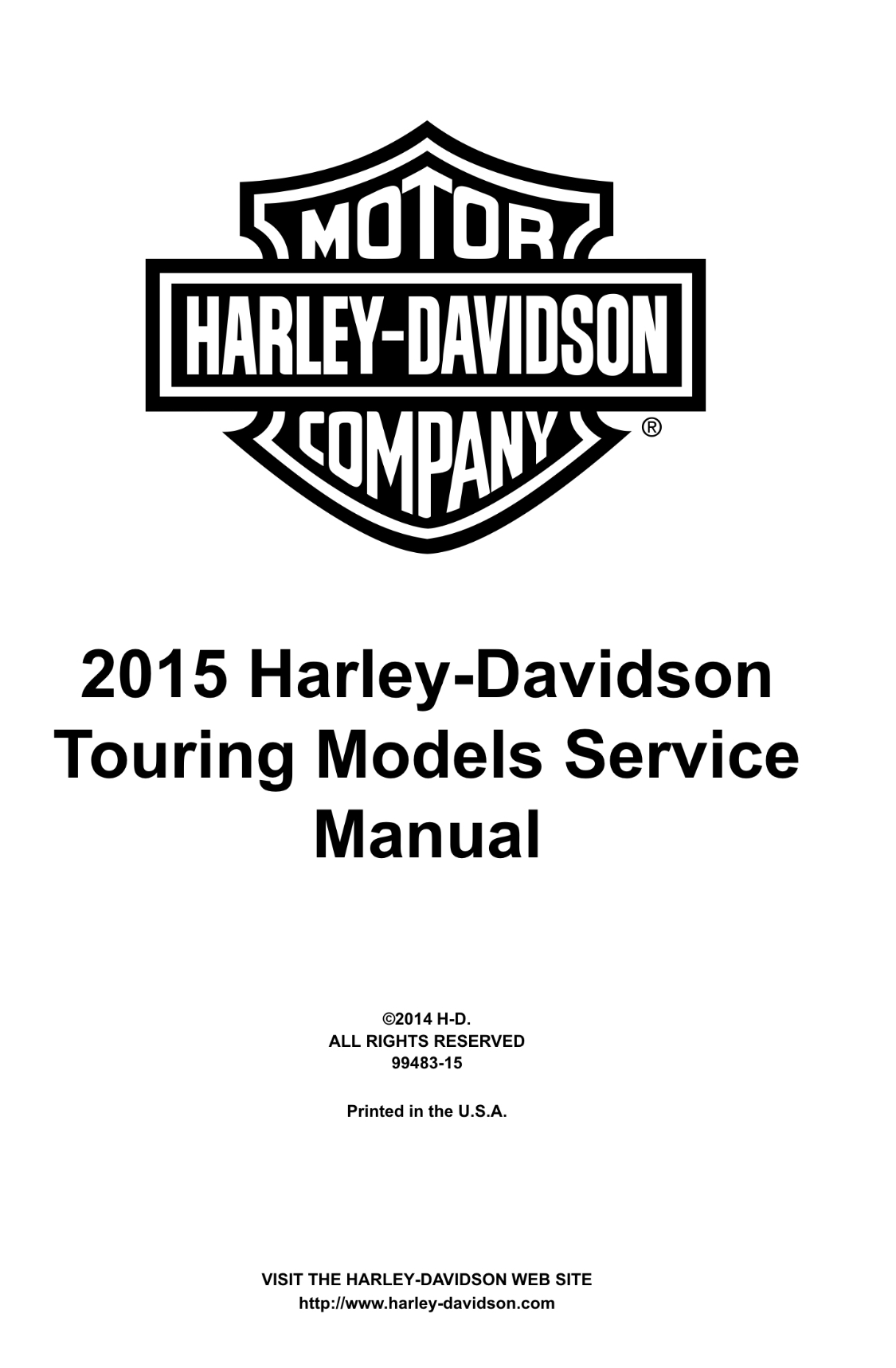 2015哈雷戴维森Touring旅行车型服务和电气诊断手册插图1