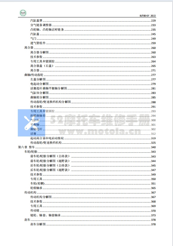 简体中文版 2022贝纳利 TRK702 BJ700-5F 维修手册插图1