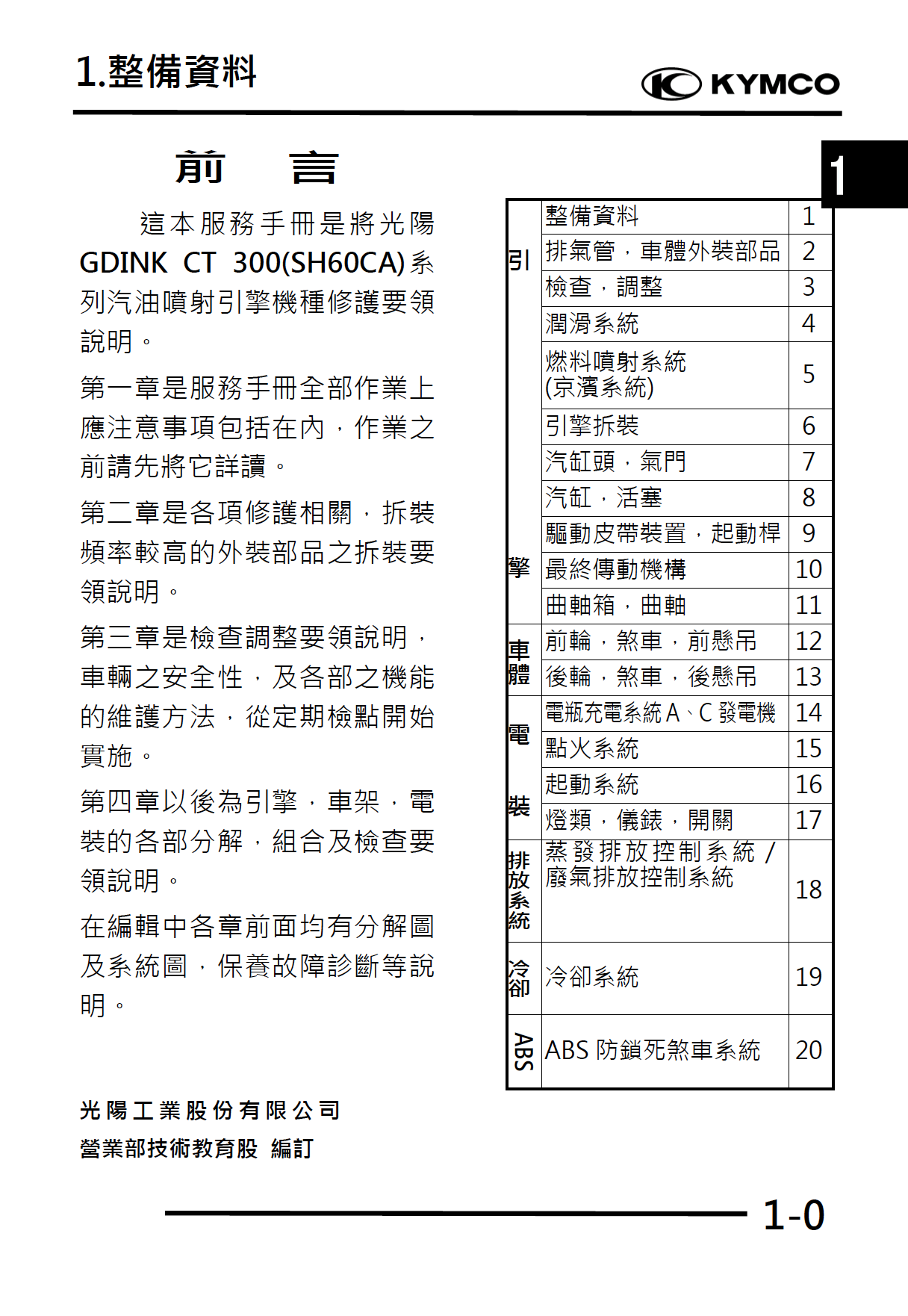 光阳赛艇CT300维修手册插图2